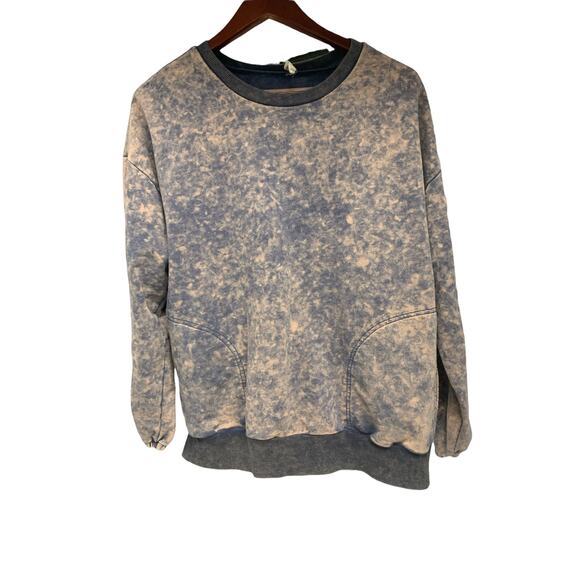 Bleach Tie Dye Pullover Sweatshirt Long Sleeve Women's Size Medium - Picture 1 of 3